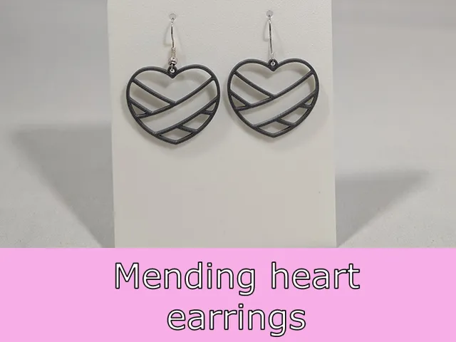 Mending heart earrings