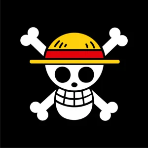 Pixel Art One Piece Logo Monkey D. Rufy