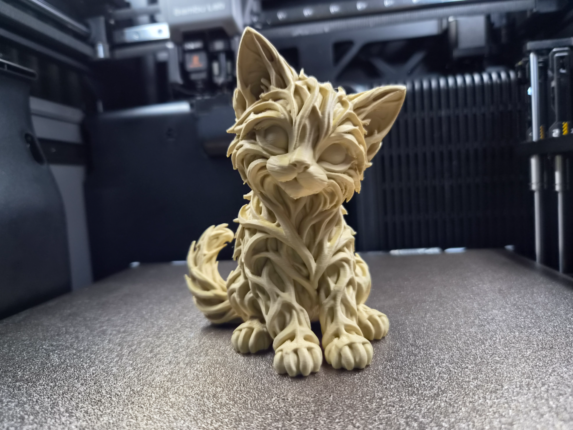 Rootwoven Cat – Organic Fantasy Cat Sculpture - 1
