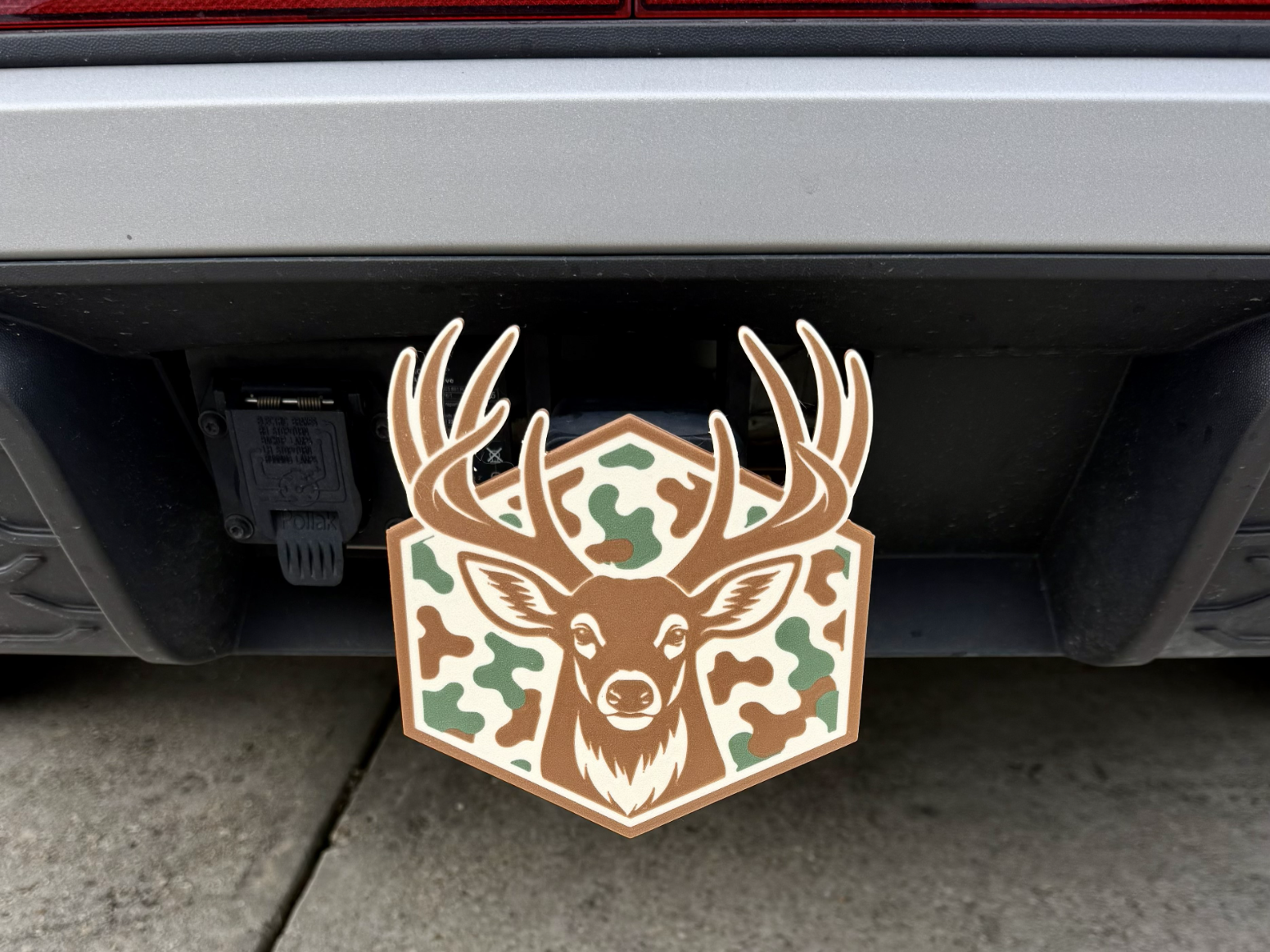 Camo Deer Trailer Hitch Receiver Plug