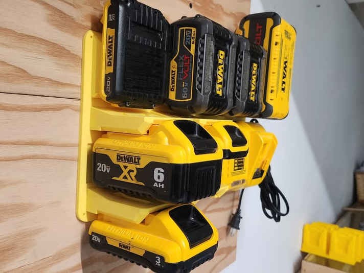 Wall organizer for Dewalt batteries