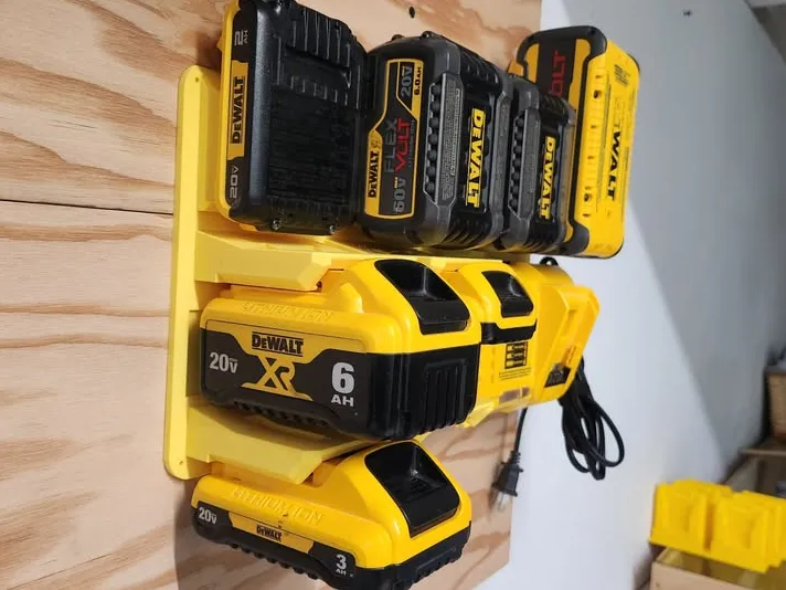 Wall organizer for Dewalt batteries