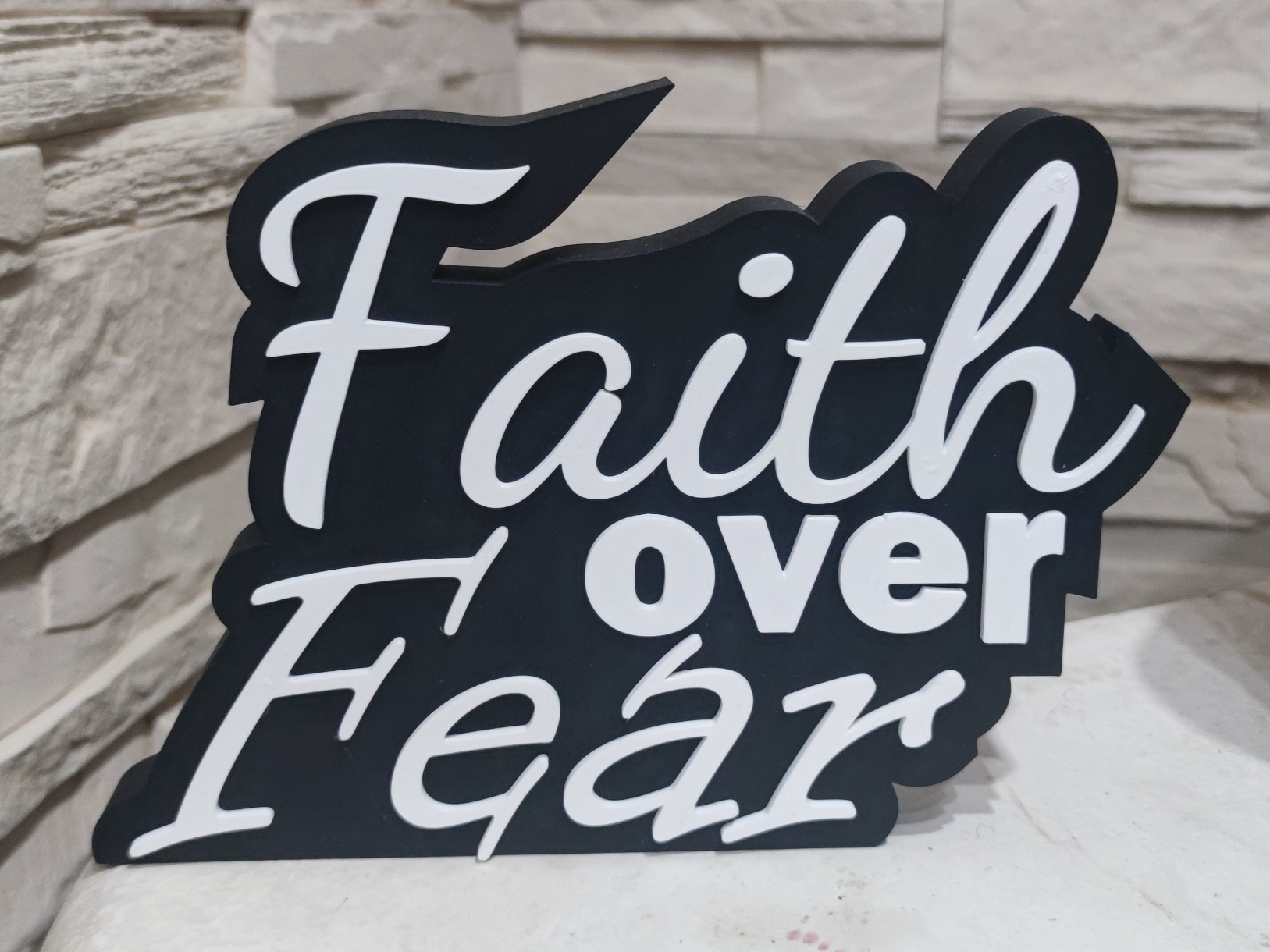 Faith over Fear Schriftzug Standmodell Schild 3D model