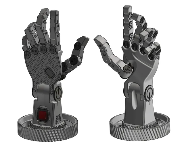 Poseable Robot Hand (Left Hand) (PLA)