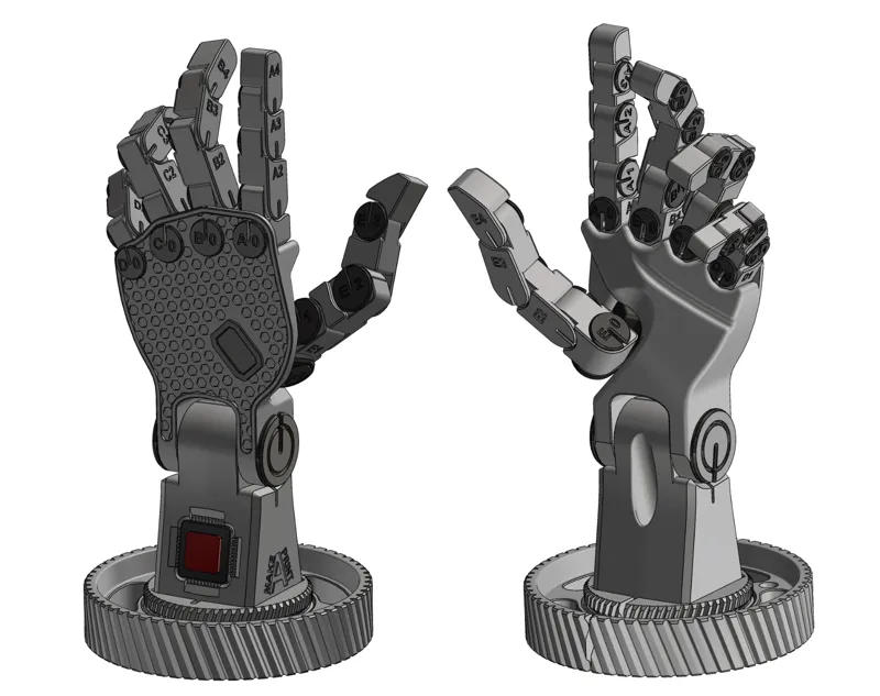 Poseable Robot Hand (Left Hand) (PLA)