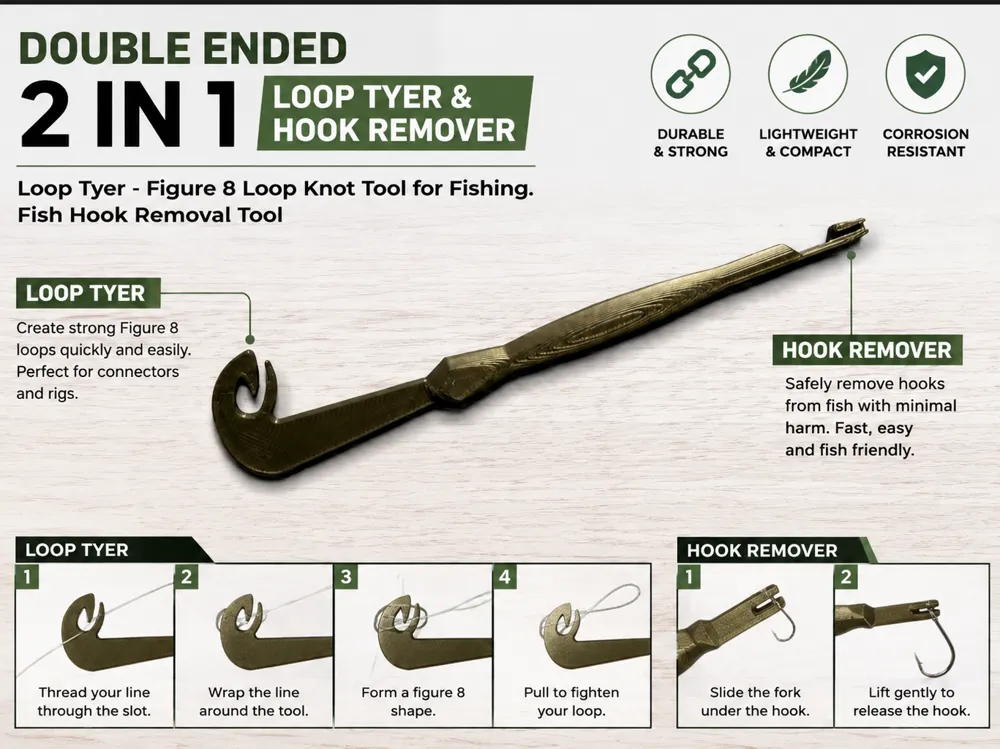 Accesorio de taller: Double Ended Fishing Tool -Loop Tyer and Disgorger. Referencia del modelo original.