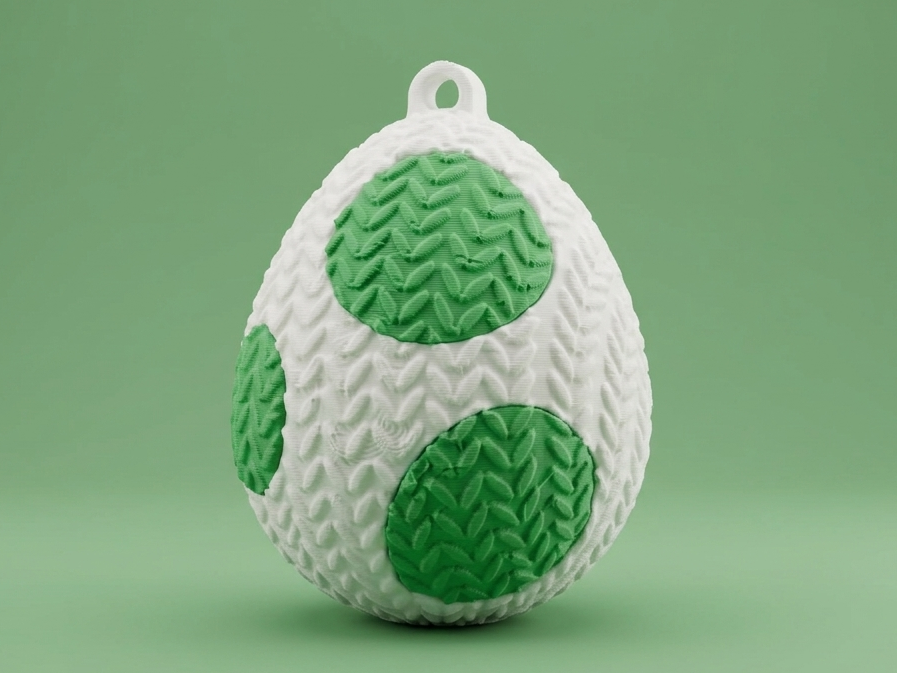 Knitted Yoshi Egg - Keychain - No AMS 