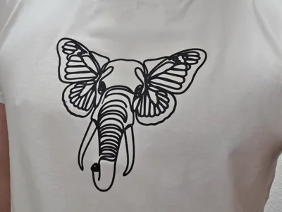 Elephant Butterfly One Line Art