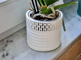 Orchid Planter with Light Slots (and catch-basin)