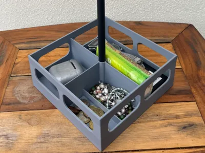 Nightstand lamp with storage