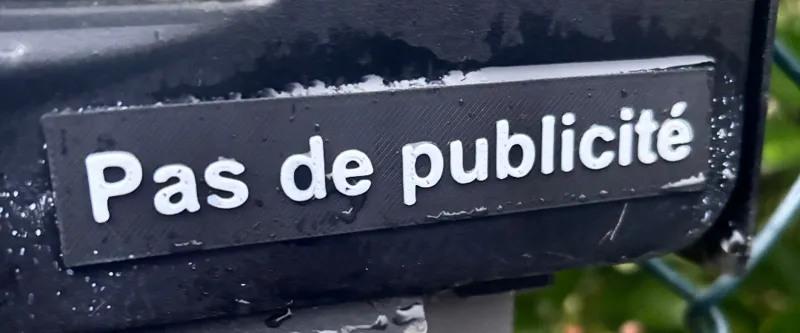 Boite au lettre Pas de publicité