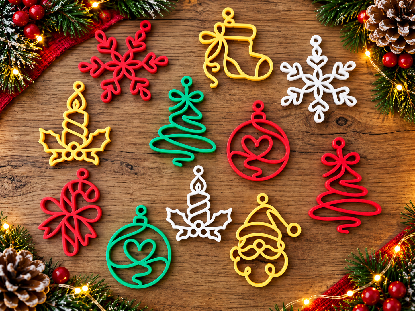 Christmas Ornaments Line Art - 1