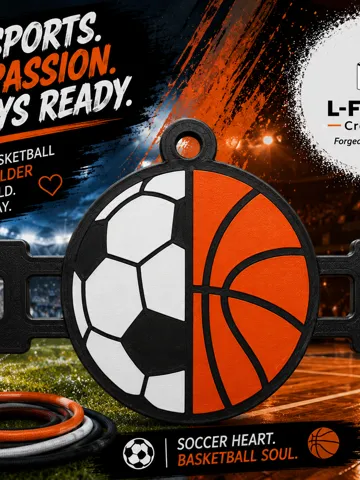 Accesorio para sujetar ligas de cabello: Soccer & Basketball Hair Tie Holder Keychain — vista de referencia 2