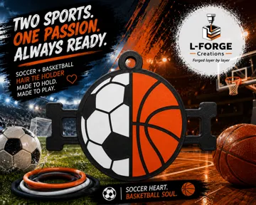 Accesorio para sujetar ligas de cabello: Soccer & Basketball Hair Tie Holder Keychain — vista de referencia 3