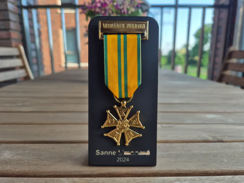Vierdaagse Pin Display with editable text