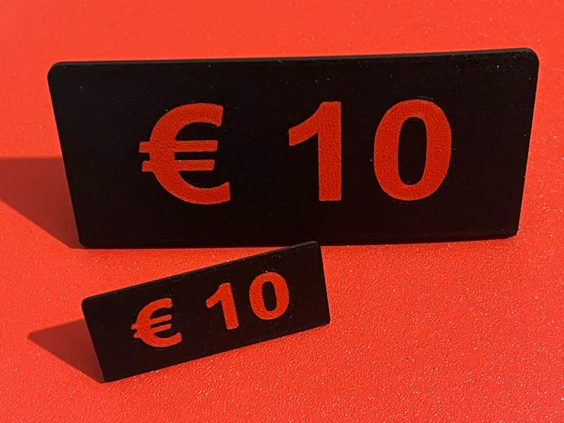 Simple Price Tag (EUR/USD) - Table/Fair Tags