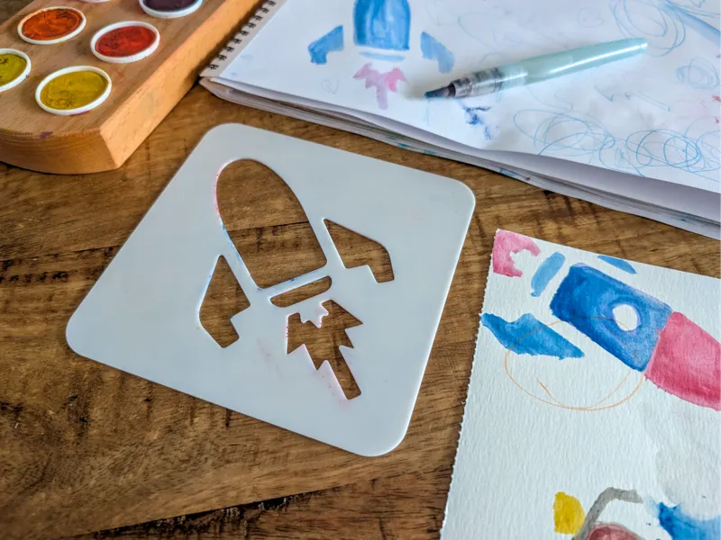 Rocket Art Stencil