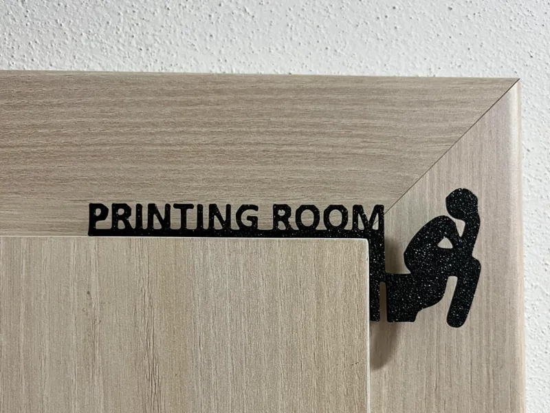 Funny toilet sign - PRINTING ROOM - left/right