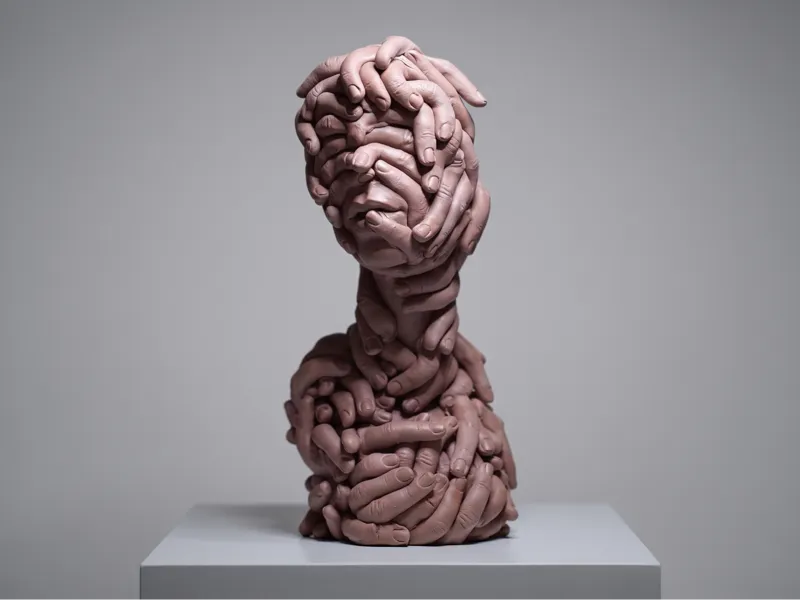 Surreal Hand Sculpture Bust