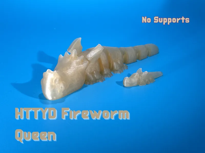 Fireworm Queen + Fireworm - HTTYD Flexi Dragon