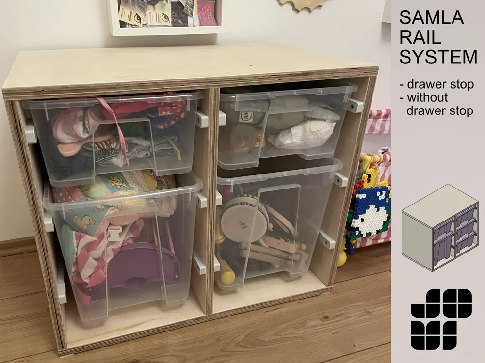SAMLA Rail System – For IKEA SAMLA 22L / 11L Boxes - Free 3D Print ...