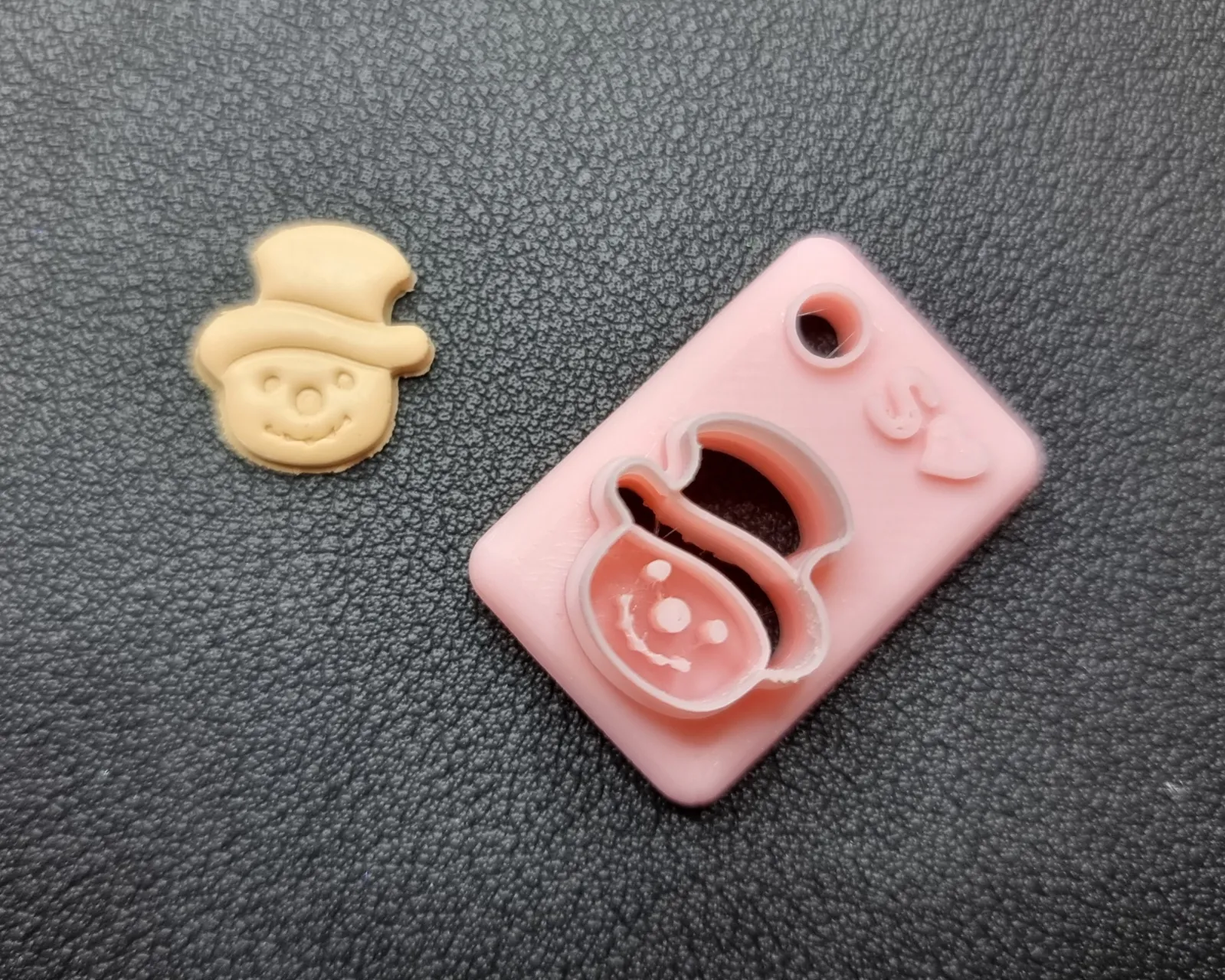 Polymer Clay Earring Cutter – Snowman Face Top Hat view 4