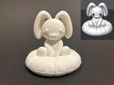 Cute Easter Bunny with long ears 