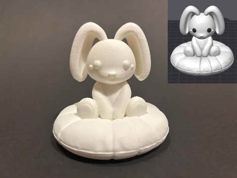 Niedlicher Osterhase mit langen Ohren 
