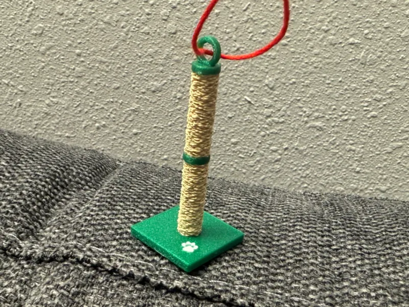 Cat Scratching Post Ornament