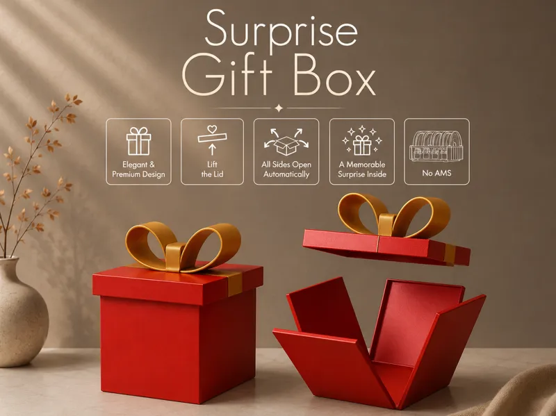 Surprise Gift Box - Print in place no AMS required