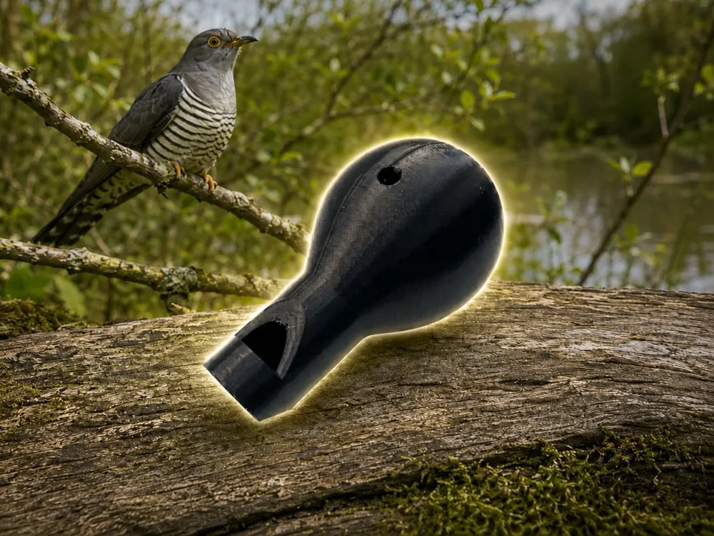 Letrero o emblema decorativo: Cuckoo Call. Referencia del modelo original.
