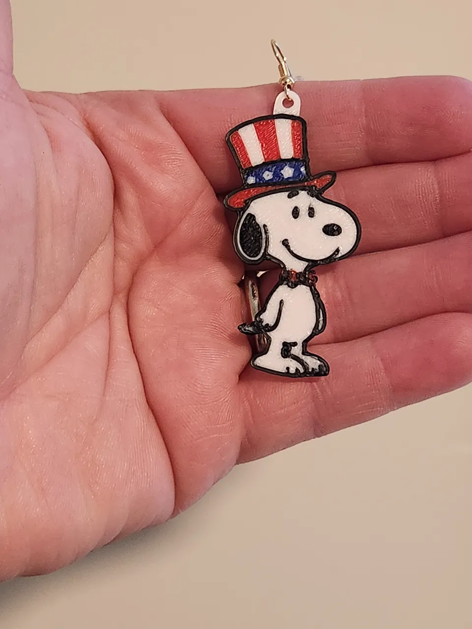 Patriotic Snoopy Earrings view 2