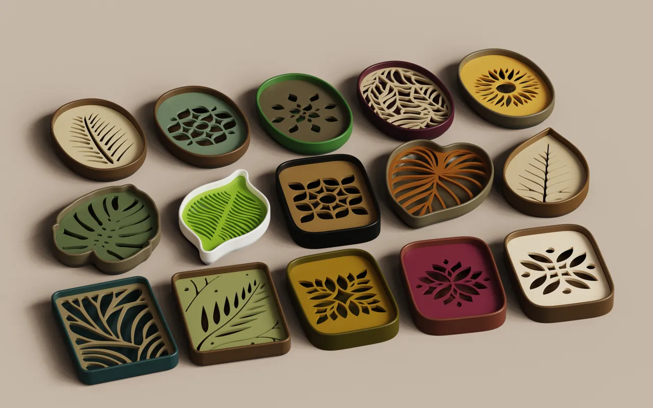 Soap Dish / Sponge Holder — Leaf Collection #4 view 3