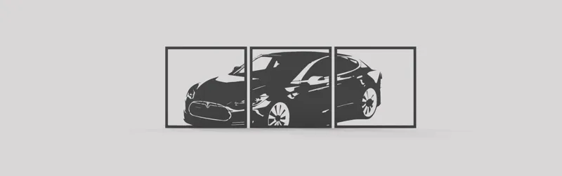Tesla Model S Plaid 12-17 Car Wall Art