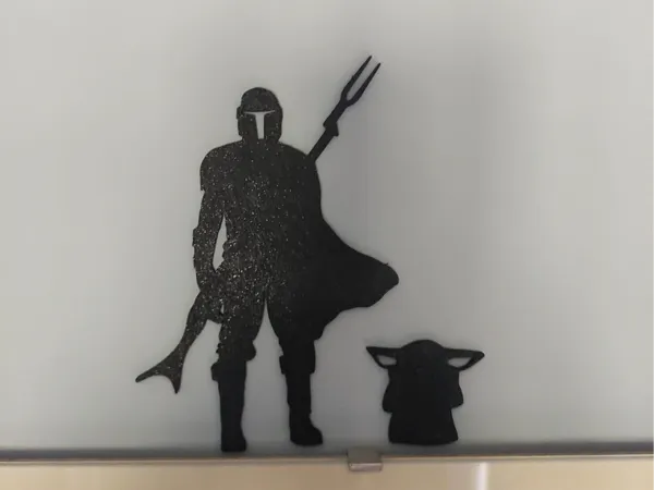 Silhouette Mando et Grogu