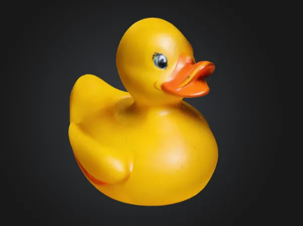 Petit canard en plastique, figurine décorative
