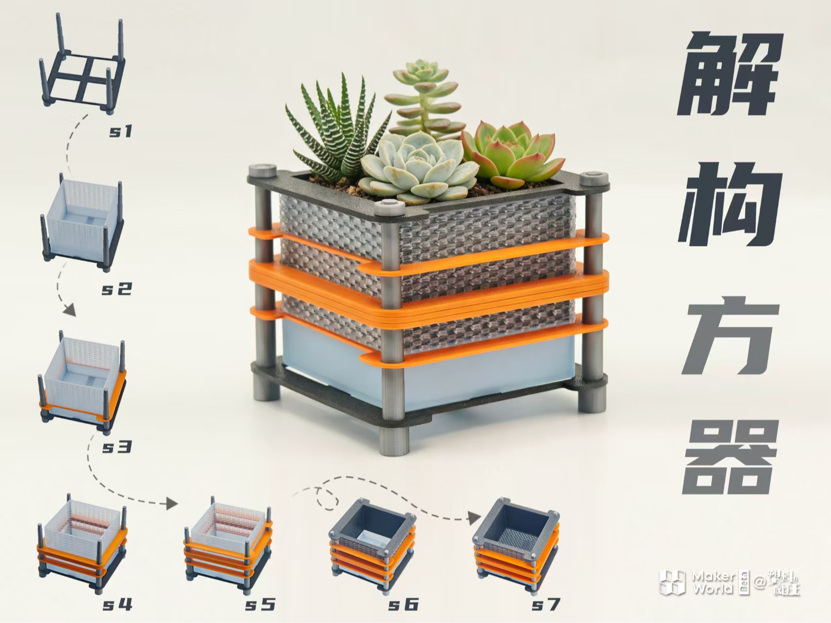 创意盆栽（花盆）系列 3 | 解构 · 方器