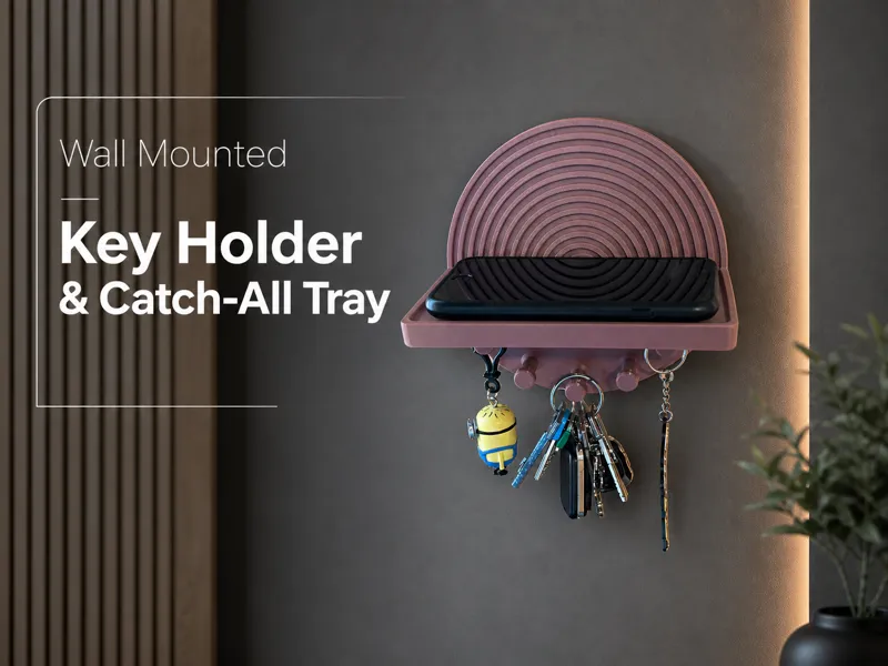 Wall Mounted Key Holder & Catch-All Tray