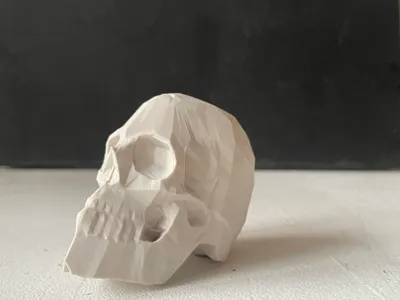 low poly skull
