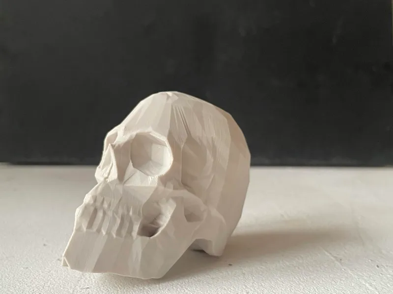 low poly skull