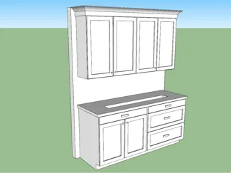 Kitchen cabinet business card holder