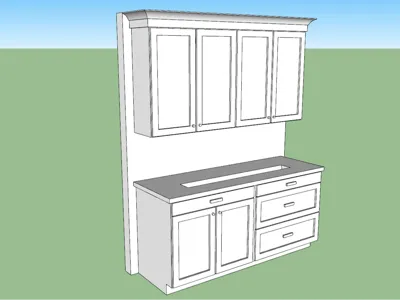 Kitchen cabinet business card holder