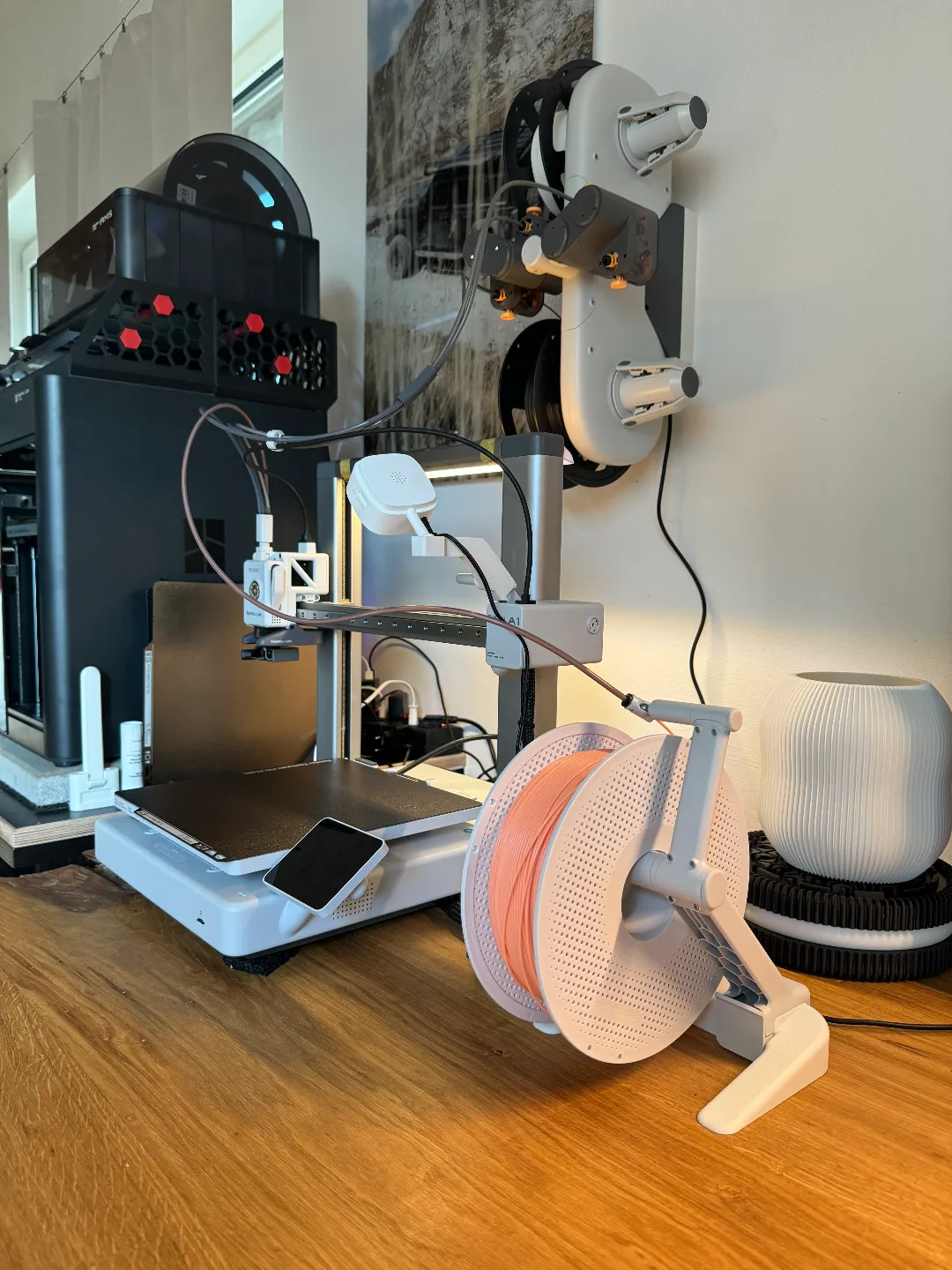 Bambulab A1 spool holder desk stand view 3
