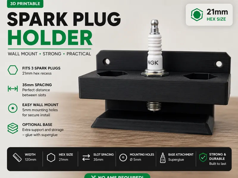 Spark Plug Holder | Universal Garage Organizer