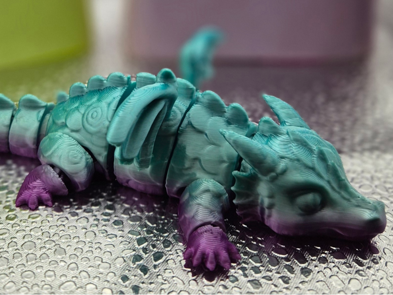 Drago the flexi dragon print in place aritculated