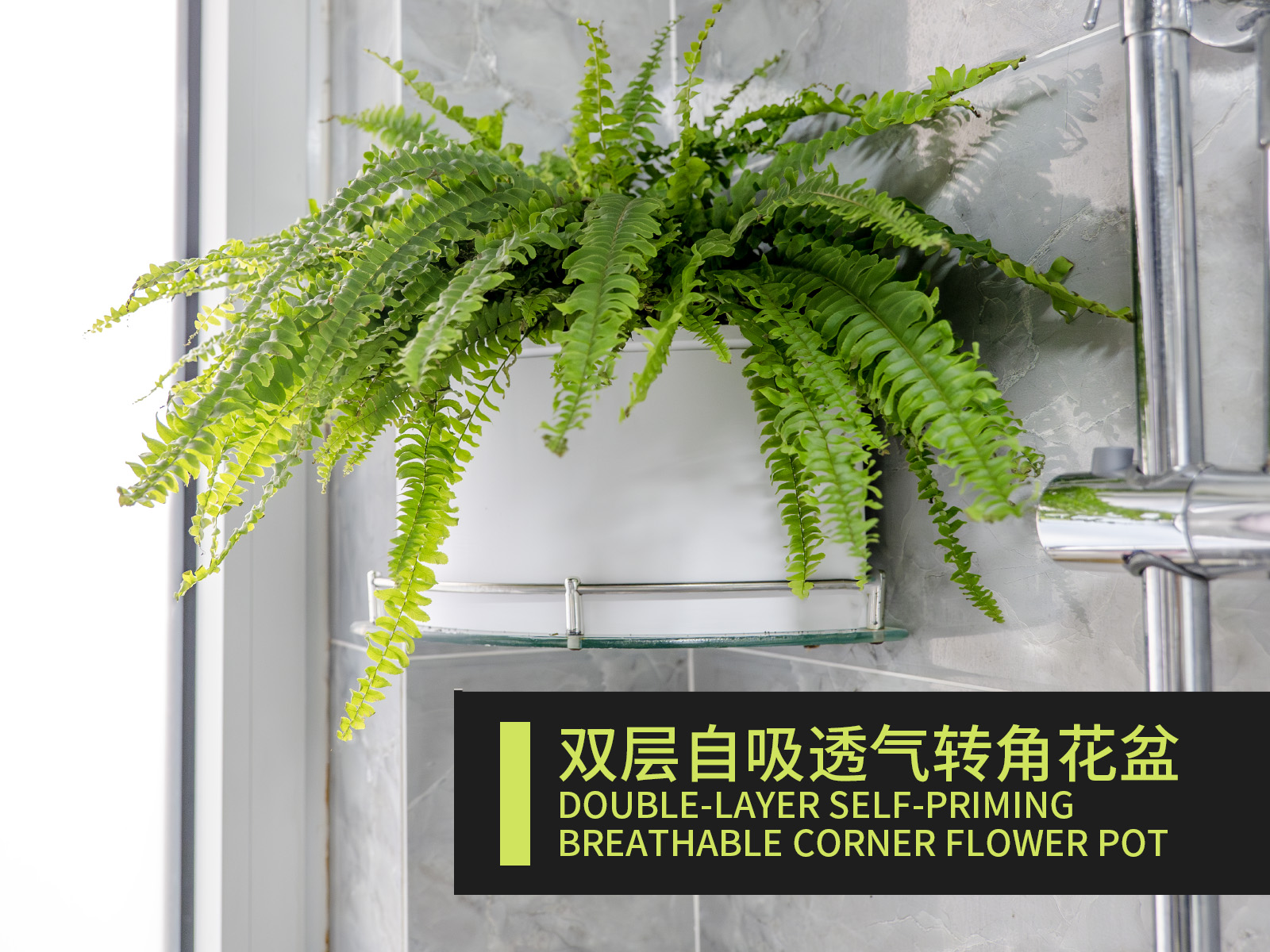 转角透水透气自吸水花盆20cm半径16cm高