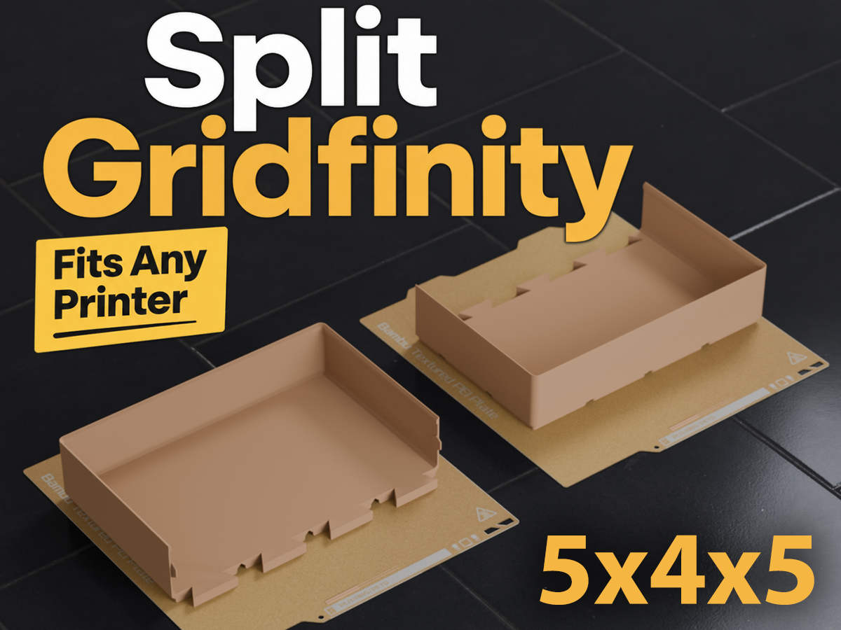 Gridfinity 5x4 Bin 5U A1 Mini Dovetail Split Fit