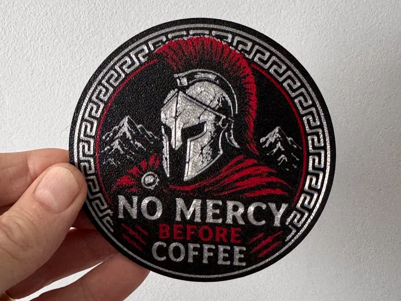 Spartan No Mercy Coffee Coaster