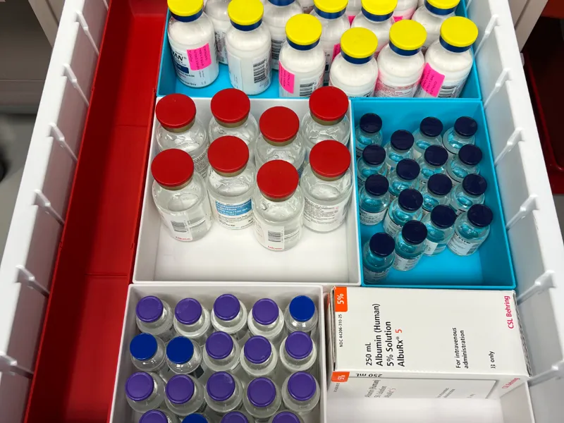 Medication Drawer Organizer for Pyxis Anesthesia