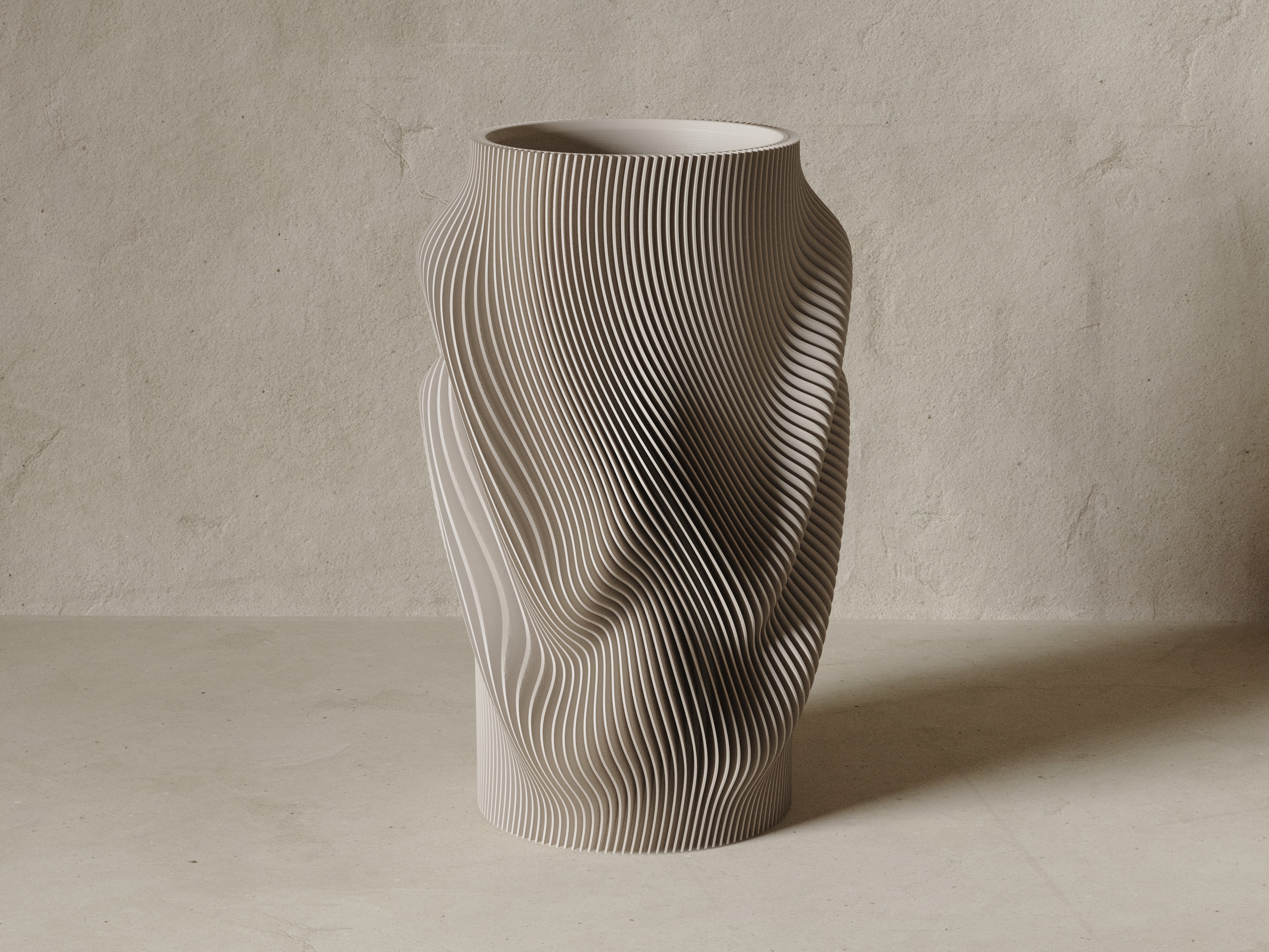 Miniatura 1 do modelo 3D The Fjord Wave Flower Vase | Modern Japandi Design